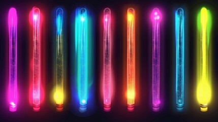 Fototapeta premium EPS10 modern background with neon glow stick cover design for entertainment, club and music events, brochures, posters.
