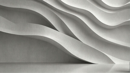 White Abstract Wavy Background, Architecture Concepts. Made with Generative AI Technology