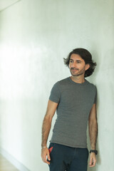 View of a young man with smartphone