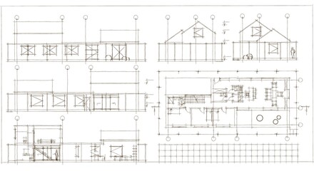 house architectural project sketch 3d illustration