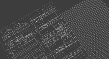 house architectural project sketch 3d illustration