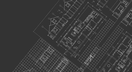 house architectural project sketch 3d illustration