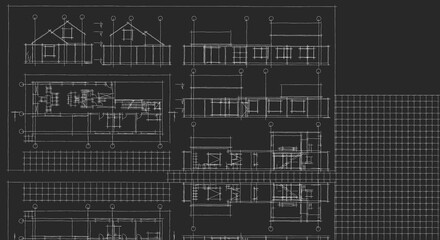 house architectural project sketch 3d illustration