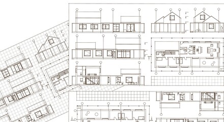 house architectural project sketch 3d illustration