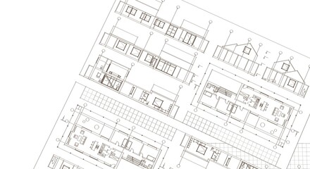 house architectural project sketch 3d illustration