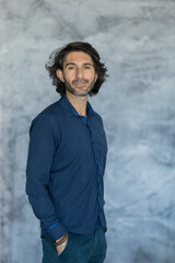 View of a young man with smartphone