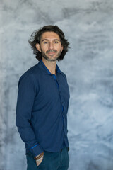 View of a young man with smartphone