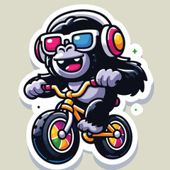 gorilla enjoy ride bicycle