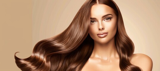 Gorgeous red haired model showcasing luxurious long silky hair in a stunning display