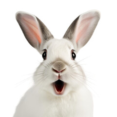 Obraz premium Rabbit with it's mouth open in shock