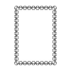 Rectangle frame. Black filigree ornament.