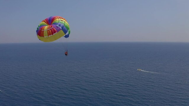 Aerial View of Parasailing Sky Vacation Sea Entertainment