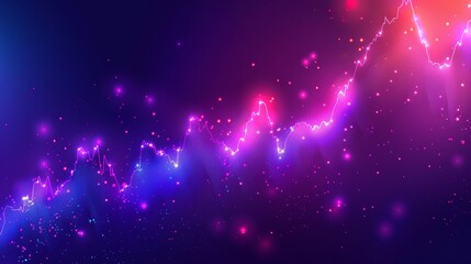 Financial chart with uptrend line graph on pastel colored background for stock market analysis