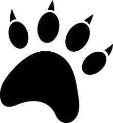 Cat paw silhouette. Vector illustration