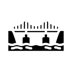 suspension bridge glyph icon vector. suspension bridge sign. isolated symbol illustration
