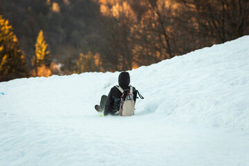 winter hollydays in the snowy mountains of north italy