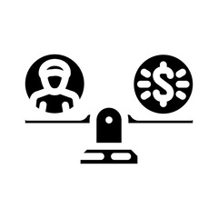 compensation management business glyph icon vector. compensation management business sign. isolated symbol illustration