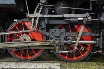 detail of a steam locomotive axle
