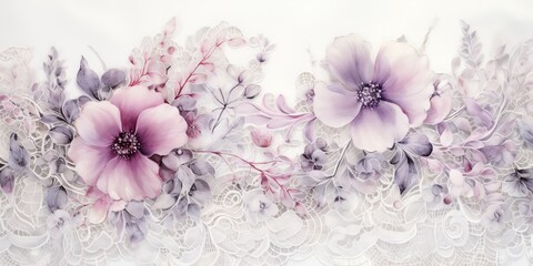 Delicate watercolor lace pattern,