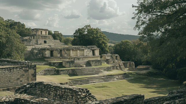 Ancient stone structures of Palen city in ruins, showcasing historical architecture and remnants of civilization