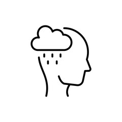 Anxiety outline icons, minimalist vector illustration ,simple transparent graphic element .Isolated on white background