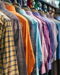Obraz premium Variety of Dress Shirts on Mannequins Displaying Different Styles