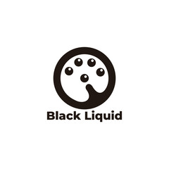 black liquid circle bubble logo vector
