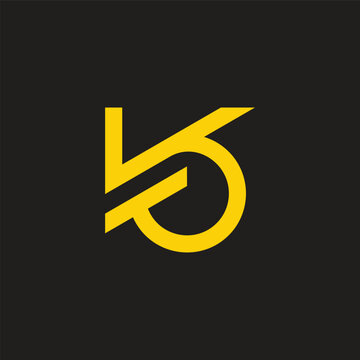 letter k o t simple rotate circle geometric logo vector