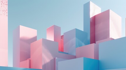 Abstract Colorful Minimalistic Architecture Landscapes: Exploring Simplicity in Form and Space