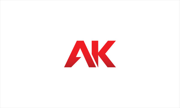 Monogram a k ak ka minimal logo template for gym sport technology website design application icon