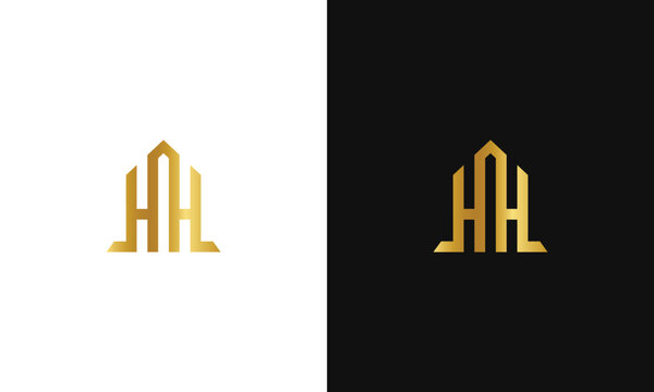 monogram h hh hhh home initial logo for building hotel mortgage resort villa residential estate
