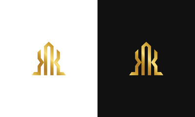 monogram k kk home initial logo for building hotel mortgage resort villa 