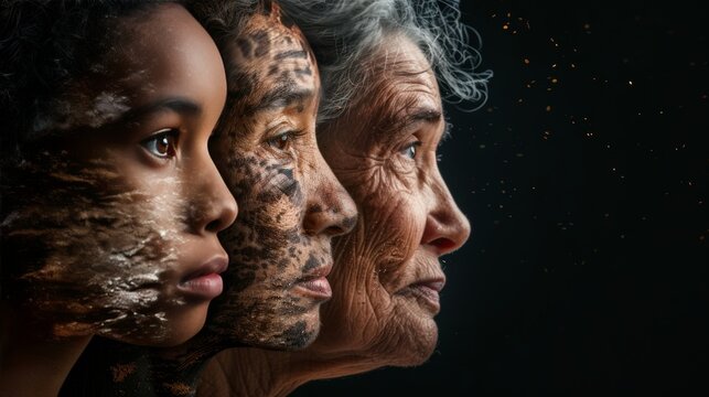 Diverse human faces collage  ages, genders, ethnicities for impactful representation