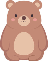 sticker of a cartoon brown bear, in the style of soft and dreamy pastels isolated