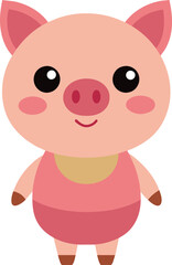 Vector cute pig cartoon character illustration isolated