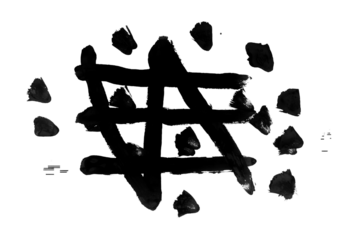 Calligraphy word of money isolated on a transparent background