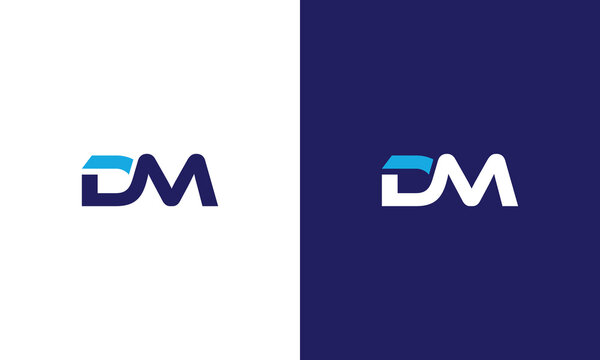 Monogram d m dm md minimal logo for gym sport technology coaching