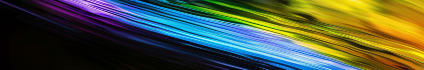 Dynamic Abstract Light Streaks in Multi colored Wave Pattern on Dark Background