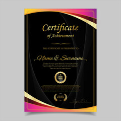 Certificate or diploma retro design template vector illustration 