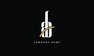 AB, BA, A, B Abstract Letters Logo Monogram