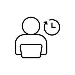 Attendance system outline icons, minimalist vector illustration ,simple transparent graphic element .Isolated on white background