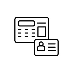 Attendance system outline icons, minimalist vector illustration ,simple transparent graphic element .Isolated on white background