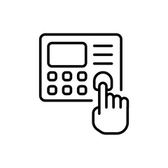 Fingerprint scan outline icons, minimalist vector illustration ,simple transparent graphic element .Isolated on white background
