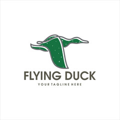 Flying Duck Logo Design Vector Image