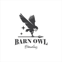 Barn Owl Logo Design Vector Image
