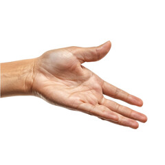 Open Human Hand on White Background