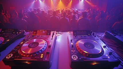 Glow Mix: Neon-Lit DJ Mixer Creating Magic on the Dancefloor