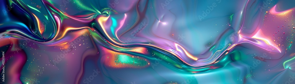 Poster abstract colorful fluid painting with vibrant hues and dynamic swirls, creating a mesmerizing and mo