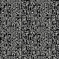 Doodle abstract ethnic pattern. tribal seamless pattern .illustration.