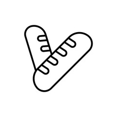 Baguette outline icons, minimalist vector illustration ,simple transparent graphic element .Isolated on white background